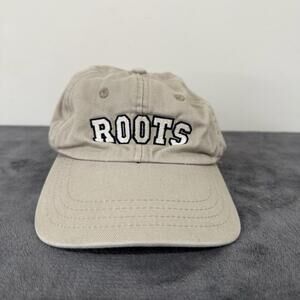 Roots Athletics Hat Beige Strapback Cap Canada Logo Y2K Vintage Dad Cap Vtg